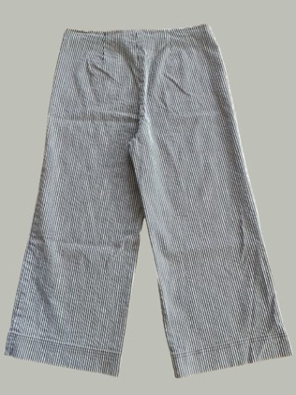 Trina Turk Olive Green and White Striped Wide Leg Cropped Pants - Size 6 - Picture 9 of 13